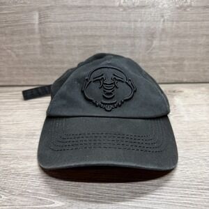 True Religion Adjustable Hat Cap Black Buddah Vintage Strap Back OSFM Y2K Grunge